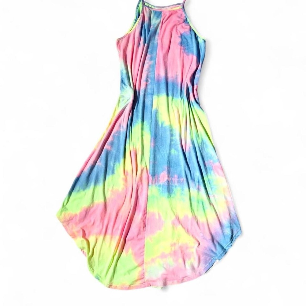 Pastel Rainbow Tie Dye Maximalist Cyber Colorful Kidcore Oversized Maxi Womens L